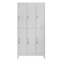 STEELEN Μεταλλική Ντουλάπα - Φοριαμός (Locker) 90x45x190cm 6 Ντουλάπια-12 Αποθηκευτικοί Χώροι Πάχος 0.4mm με Ρυθμιζόμενα Πόδια 48kg Γκρι Ανοιχτό