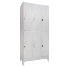 STEELEN Μεταλλική Ντουλάπα - Φοριαμός (Locker) 90x45x190cm 6 Ντουλάπια-12 Αποθηκευτικοί Χώροι Πάχος 0.4mm με Ρυθμιζόμενα Πόδια 48kg Γκρι Ανοιχτό