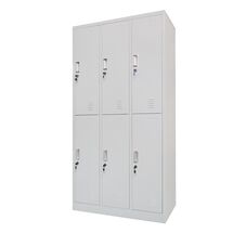 STEELEN Μεταλλική Ντουλάπα - Φοριαμός (Locker) 90x45x180cm 6 Ντουλάπια-12 Αποθηκευτικοί Χώροι ΧΩΡΙΣ ΠΟΔΙΑ Πάχος 0.4mm 48kg Γκρι Ανοιχτό