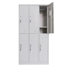 STEELEN Μεταλλική Ντουλάπα - Φοριαμός (Locker) 90x45x180cm 6 Ντουλάπια-12 Αποθηκευτικοί Χώροι ΧΩΡΙΣ ΠΟΔΙΑ Πάχος 0.4mm 48kg Γκρι Ανοιχτό