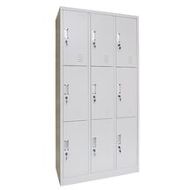 STEELEN Μεταλλική Ντουλάπα - Φοριαμός (Locker) 90x45x185cm 9 Ντουλάπια ΧΩΡΙΣ ΠΟΔΙΑ Πάχος 0.4mm 50kg Γκρι Ανοιχτό