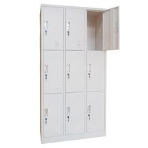 STEELEN Μεταλλική Ντουλάπα - Φοριαμός (Locker) 90x45x185cm 9 Ντουλάπια ΧΩΡΙΣ ΠΟΔΙΑ Πάχος 0.4mm 50kg Γκρι Ανοιχτό