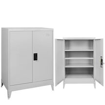 STEELEN Μεταλλική Ντουλάπα - Παπουτσοθήκη 90x45x132cm Πάχους 0.6mm/0.8mm (πάτωμα) Γαλβανιζέ με 3 Ράφια και Ρυθμιζόμενα Πόδια - 4 Αποθηκευτικοί Χώροι