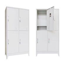 STEELEN Μεταλλική Ντουλάπα - Φοριαμός (Locker) 90x45x190cm 4 Θέσεων Πάχος 0.6mm με Ρυθμιζόμενα Πόδια 46kg Γκρι Ανοιχτό