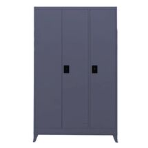 STEELEN Μεταλλική Ντουλάπα 115x45x191cm Γαλβανιζέ 3φυλλη με 5 Ράφια και Ρυθμιζόμενα Πόδια -7 Αποθηκευτικοί Χώροι 56.5kg Ανθρακί Ματ