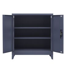 STEELEN Μεταλλική Ντουλάπα 90x45x101cm Πάχους 0.6mm/0.8mm (πάτωμα) Γαλβανιζέ με 2 Ράφια και Ρυθμιζόμενα Πόδια - 3 Αποθηκευτικοί Χώροι Ανθρακί Ματ
