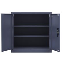 STEELEN Μεταλλική Ντουλάπα 90x45x91cm Πάχους 0.6mm/0.8mm (πάτωμα) Γαλβανιζέ με 2 Ράφια - 3 Αποθηκευτικοί Χώροι ΧΩΡΙΣ ΠΟΔΙΑ Ανθρακί Ματ