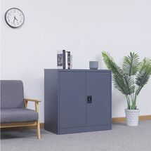 STEELEN Μεταλλική Ντουλάπα 90x45x91cm Πάχους 0.6mm/0.8mm (πάτωμα) Γαλβανιζέ με 2 Ράφια - 3 Αποθηκευτικοί Χώροι ΧΩΡΙΣ ΠΟΔΙΑ Ανθρακί Ματ
