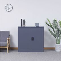 STEELEN Μεταλλική Ντουλάπα 90x45x91cm Πάχους 0.6mm/0.8mm (πάτωμα) Γαλβανιζέ με 2 Ράφια - 3 Αποθηκευτικοί Χώροι ΧΩΡΙΣ ΠΟΔΙΑ Ανθρακί Ματ