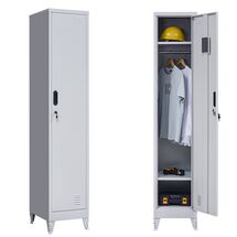 STEELEN Μεταλλική Ντουλάπα-Φοριαμός (Locker) 38x45x191cm Μονόφυλλη 23.5kg Πάχος 0.4mm Ανοικτό Γκρι 2 Ράφια- 3 Αποθηκευτικοί Χώροι 4 Ρυθμιζόμενα Πόδια