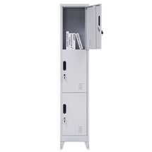 STEELEN Μεταλλική Ντουλάπα - Φοριαμός (Locker) 38x45x191cm 3 Θέσεων 18kg 4 Ρυθμιζόμενα Πόδια Πάχος 0.4mm Γκρι Ανοικτό