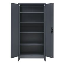 STEELEN Μεταλλική Ντουλάπα 70x40x181cm Πάχους 0.6mm/0.8mm (πάτωμα) Γαλβανιζέ με 4 Ράφια και Ρυθμιζόμενα Πόδια - 5 Αποθηκευτικοί Χώροι Ανθρακί Ματ