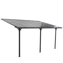 VESTA Στέγαστρο Κήπου/Βεράντας/Γκαράζ 435x300cm Αλουμίνιο Πάχους 0.8-1mm Πολυκαρμπονικό Πάνελ Πάχους 6mm Επιφάνεια 13,05m2 Ανθρακί-Διάφανο Ανθρακί