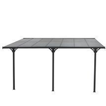 VESTA Στέγαστρο ΚήπουΒεράνταςΓκαράζ 435x300cm Αλουμίνιο Πάχους 0.8-1mm Πολυκαρμπονικό Πάνελ Πάχους 6mm Επιφάνεια 13,05m2 Ανθρακί-Διάφανο Ανθρακί