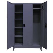 STEELEN Μεταλλική Ντουλάπα 115x45x191cm Γαλβανιζέ 3φυλλη με 5 Ράφια και Ρυθμιζόμενα Πόδια -7 Αποθηκευτικοί Χώροι 56.5kg Ανθρακί Ματ