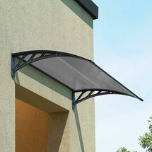 VESTA Στέγαστρο Πόρτας/Παραθύρου 120x80cm Πλαστικό ABS Αλουμίνιο Πάχους 1mm Πολυκαρμπονικό Πάνελ Πάχους 5mm 4kg Ανθρακί-Διάφανο Ανθρακί
