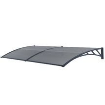 VESTA Στέγαστρο Πόρτας/Παραθύρου 240x120cm Πλαστικό ABS Αλουμίνιο Πάχους 1mm Πολυκαρμπονικό Πάνελ Πάχους 5mm 8.6kg Ανθρακί-Διάφανο Ανθρακί
