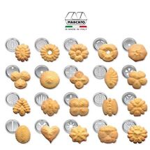 MARCATO Ιταλίας Μπισκοτομηχανή Design 2 Επιπέδων 5.5x5.5x21cm με 20 Κεφαλές για Μπισκότα Ανοδιωμένο Αλουμίνιο Μπλε