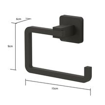 TEKNO-TEL Χαρτοθήκη WC 15x6x9cm Αλουμινίου Μαύρη Matte