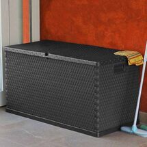 TOOMAX Ιταλίας Μπαούλο Αποθήκευσης 120x56x63cm 420lt Πλαστικό 8.5kg MULTIBOX RATTAN DARK ANTHRACITE