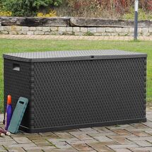 TOOMAX Ιταλίας Μπαούλο Αποθήκευσης 120x56x63cm 420lt Πλαστικό 8.5kg MULTIBOX RATTAN DARK ANTHRACITE