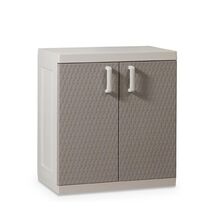 TOOMAX Ιταλίας XXL Πλαστική Ντουλάπα 89x54x96cm 16.5kg με 2 Εσωτερικά Ράφια-3 Χώρους MAX Αντοχή 120kg GREY/WARM GREY RATTAN XXL TUV/GS FASHION