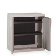 TOOMAX Ιταλίας XXL Πλαστική Ντουλάπα 89x54x96cm 16.5kg με 2 Εσωτερικά Ράφια-3 Χώρους MAX Αντοχή 120kg GREY/WARM GREY RATTAN XXL TUV/GS FASHION