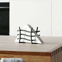 TEKNO-TEL Θήκη για Χαρτοπετσέτες Επιτραπέζια 17x9x12cm Επιχρωμιωμένο Ατσάλι Μαύρη Matte