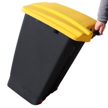 Κάδος Απορριμάτων 50lt 39x49x67cm 2.93kg  Πλαστικός Επαγγελματικός/Οικιακός με Ρόδες και Χειρολαβή Μαύρο - Κίτρινο