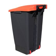 Κάδος Απορριμάτων 70lt 44x52x73cm 3.7kg Πλαστικός Επαγγελματικός/Οικιακός με Ρόδες και Χειρολαβή Μαύρο - Κόκκινο