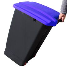 Κάδος Απορριμάτων 50lt 39x49x67cm 2.93kg Πλαστικός Επαγγελματικός/Οικιακός με Ρόδες και Χειρολαβή Μαύρο - Μπλε