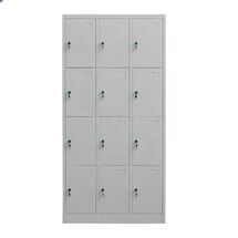 STEELEN Μεταλλική Ντουλάπα - Φοριαμός (Locker) 90x40x185cm 12 Θέσεων ΧΩΡΙΣ ΠΟΔΙΑ Πάχος 0.4mm 42kg Γκρι Ανοικτό