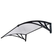 VESTA Στέγαστρο Πόρτας/Παραθύρου 150x120cm Πλαστικό ABS Αλουμίνιο Πάχους 1mm Πολυκαρμπονικό Πάνελ Πάχους 5mm 6.38kg Ανθρακί-Διάφανο
