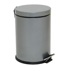 VESTA Κάδος Μπάνιου 5lt με Πεντάλ Ø20.5x28cm Μεταλλικός Γκρι
