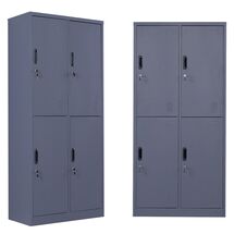 STEELEN Μεταλλική Ντουλάπα - Φοριαμός (Locker) 90x45x180cm 4 Θέσεων Πάχος 0.4mm 46kg ΧΩΡΙΣ ΠΟΔΙΑ Ανθρακί Ματ ΧΩΡΙΣ ΠΟΔΙΑ