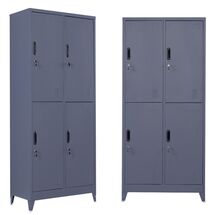 STEELEN Μεταλλική Ντουλάπα - Φοριαμός (Locker) 90x45x190cm 4 Θέσεων Πάχος 0.4mm με Ρυθμιζόμενα Πόδια 46kg Ανθρακί Ματ