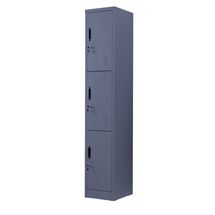 STEELEN Μεταλλική Ντουλάπα - Φοριαμός (Locker) 38x45x180cm ΧΩΡΙΣ ΠΟΔΙΑ 3 Αποθηκευτικοί Χώροι 22kg Πάχος 0.4mm Χωρίς Πόδια Ανθρακί Ματ