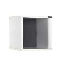 Ράφι Τοίχου Διακοσμητικό Κουτί 33x19x33cm Ξύλινο Λευκό Γυαλιστερό 3.11kg RAF033DD