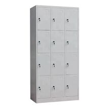 STEELEN Μεταλλική Ντουλάπα - Φοριαμός (Locker) 90x40x185cm 12 Θέσεων ΧΩΡΙΣ ΠΟΔΙΑ Πάχος 0.4mm 42kg Γκρι Ανοικτό
