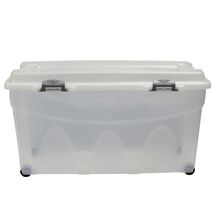 BAMA Ιταλίας Κουτί Αποθήκευσης 80x40x45cm 85lt Πλαστικό με Κλιπς και 4 Ρόδες Διάφανο IPERBOX