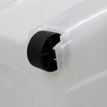 BAMA Ιταλίας Κουτί Αποθήκευσης 80x40x45cm 85lt Πλαστικό με Κλιπς και 4 Ρόδες Διάφανο IPERBOX