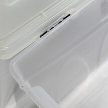 BAMA Ιταλίας Κουτί Αποθήκευσης 80x40x45cm 85lt Πλαστικό με Κλιπς και 4 Ρόδες Διάφανο IPERBOX