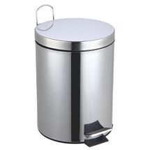 VESTA Σετ Κάδος Μπάνιου 5lt με Πεντάλ Ø20.5x27cm Εσωτερικό Κάδο και Πιγκάλ Ø9.5x37cm Ανοξείδωτο Ατσάλι (ΙΝΟΧ) Γυαλιστερό Ασημί