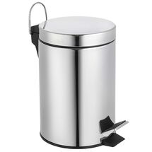 VESTA Σετ Κάδος Μπάνιου 7lt με Πεντάλ Ø20.5x32.5cm Εσωτερικό Κάδο και Πιγκάλ Ø9.5x37cm Ανοξείδωτο Ατσάλι (ΙΝΟΧ) Γυαλιστερό Ασημί
