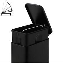 VESTA Κάδος Μπάνιου 5lt Ορθογώνιος με Πεντάλ Soft Close 29x14x30cm Καπάκι Slim Μεταλλικός Matte Μαύρος