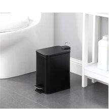 VESTA Κάδος Μπάνιου 5lt Ορθογώνιος με Πεντάλ Soft Close 29x14x30cm Καπάκι Slim Μεταλλικός Matte Μαύρος