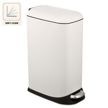 VESTA Κάδος Απορριμμάτων 20lt SOFT CLOSE 23.5x40x56cm με Πεντάλ και Εσωτερικό Κάδο 3.89kg Μεταλλικός Λευκός
