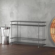 TEKNO-TEL Ραφιέρα Πάγκου Κουζίνας 32x15x15cm 2 Επιπέδων Επιχρωμιωμένο Ατσάλι Μαύρο Matte