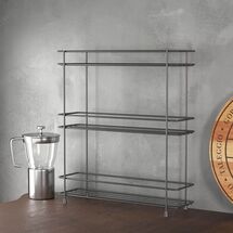 TEKNO-TEL Ραφιέρα Πάγκου Κουζίνας Στενή 32.5x8x37.5cm 3 Επιπέδων Επιχρωμιωμένο Ατσάλι Μαύρο Matte