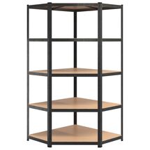 VESTA Μεταλλική Γαλβανιζέ Ραφιέρα Dexion 5όροφη 90x90x180cm με Μοριοσανίδες Πάχους 5mm 24.5kg Πάχος Δοκών 0.7mm MAX Αντοχή 875kg (175kg / Ράφι) Μαύρη
